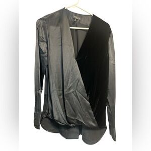 Rag & Bone Black Silk Blend Victor Blouse Size Small